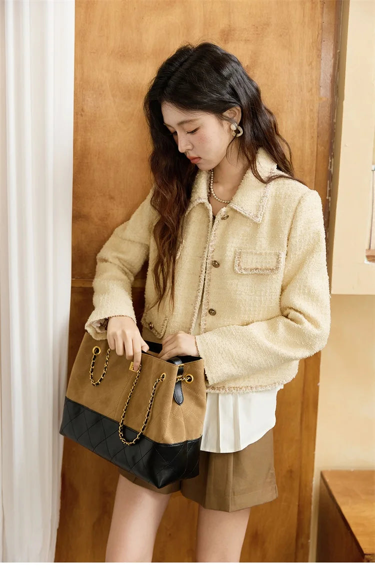 Mishow Fragrant Tweed Metal Button Short Jacket MXE46W0837