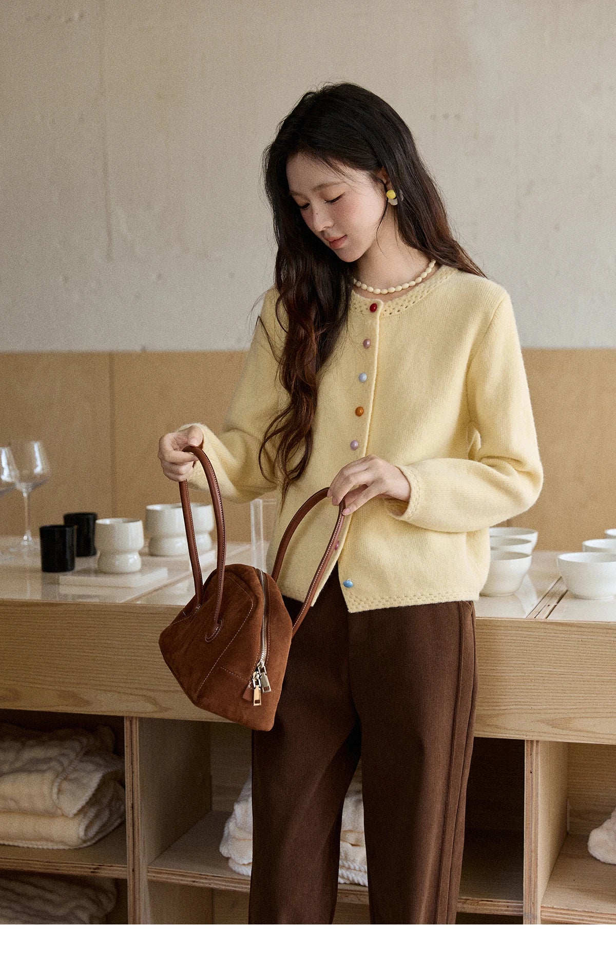 Mishow Rainbow Button Hollow Out Cardigan MXE90Z2796