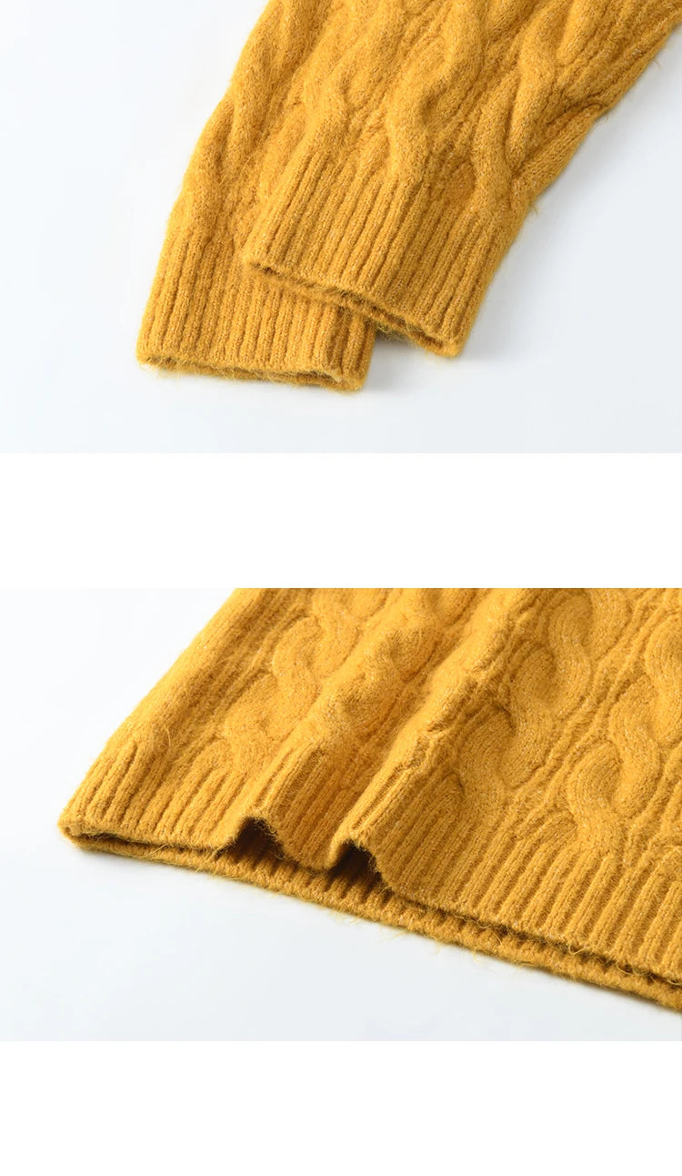 Mishow Turtleneck Texture Solid Warm Pullover MXD57Z1090