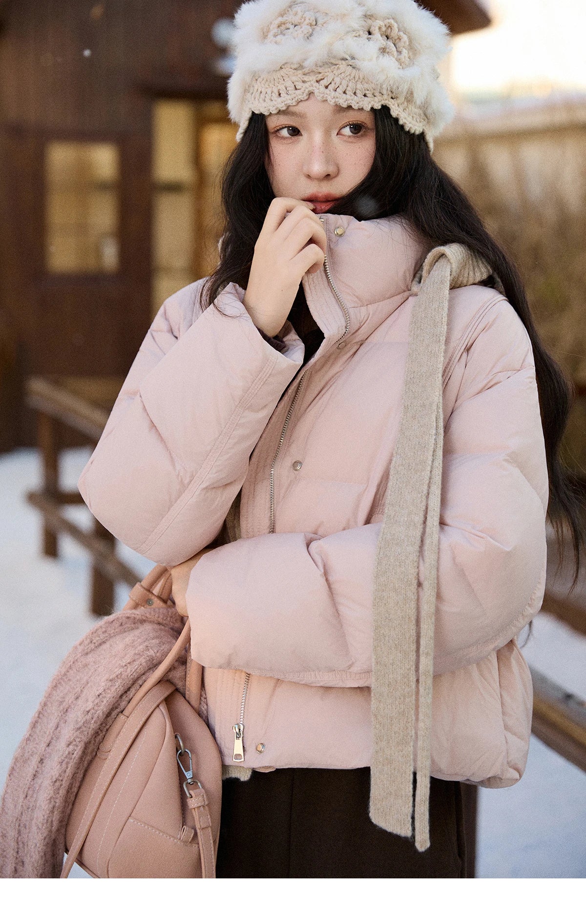 Mishow Christmas Jacquard Hat Down Jacket MXE90Y0086