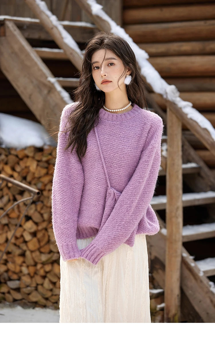 Mishow Oversized Sweater with Matching Bag MXD57Z1083