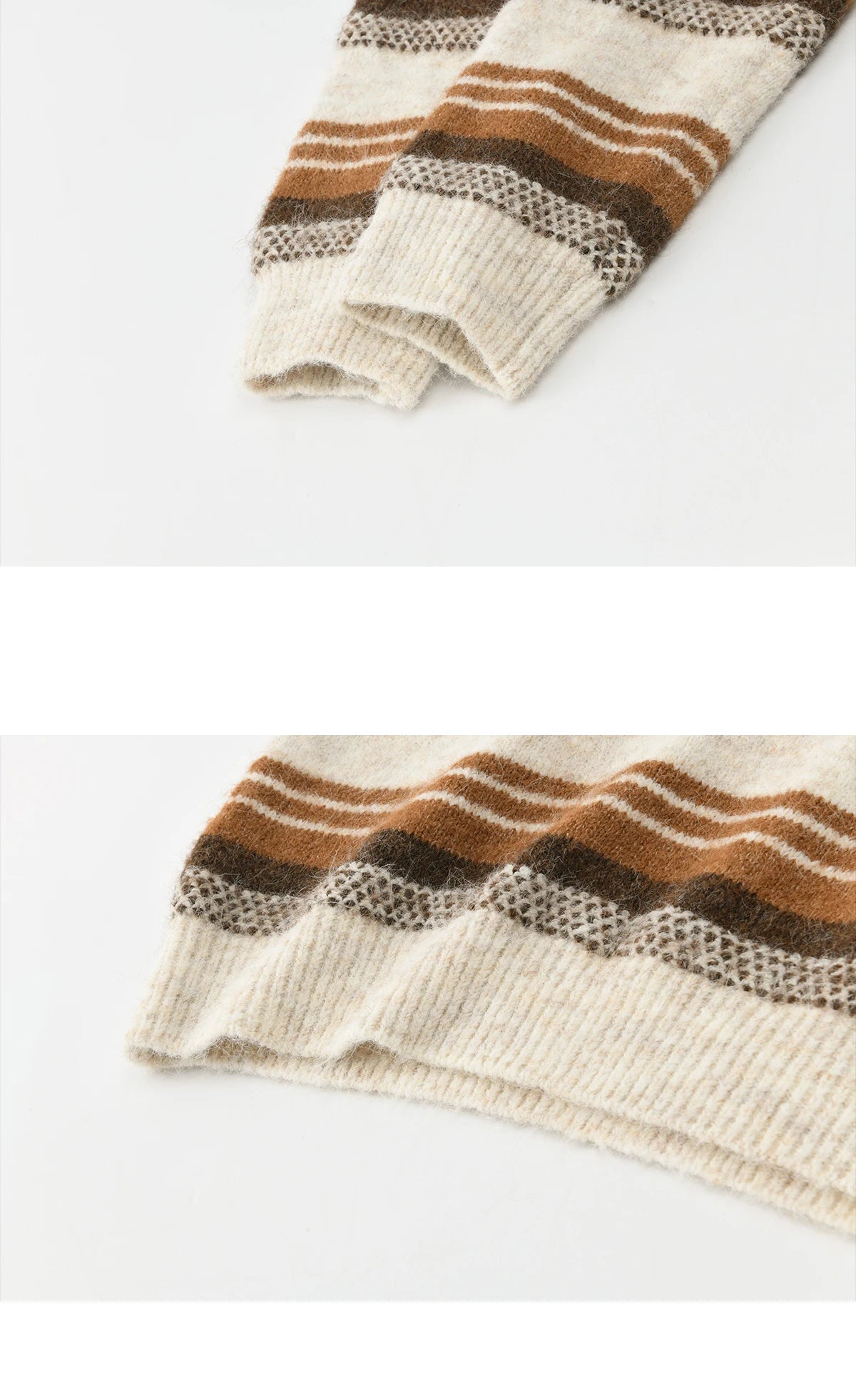 Mishow Wool Blend Retro Striped Sweater with Scarf MXE94Z2987