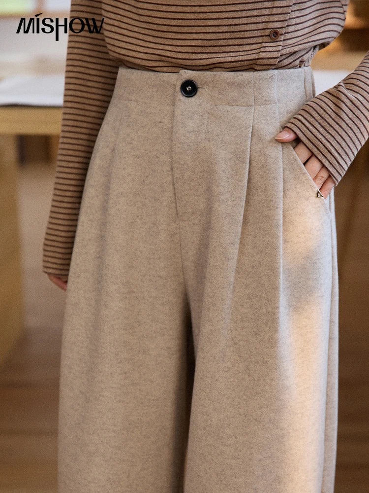 MISHOW Retro Wide Leg Pants Three-Dimensional Pleats Pocket MXE90K1129