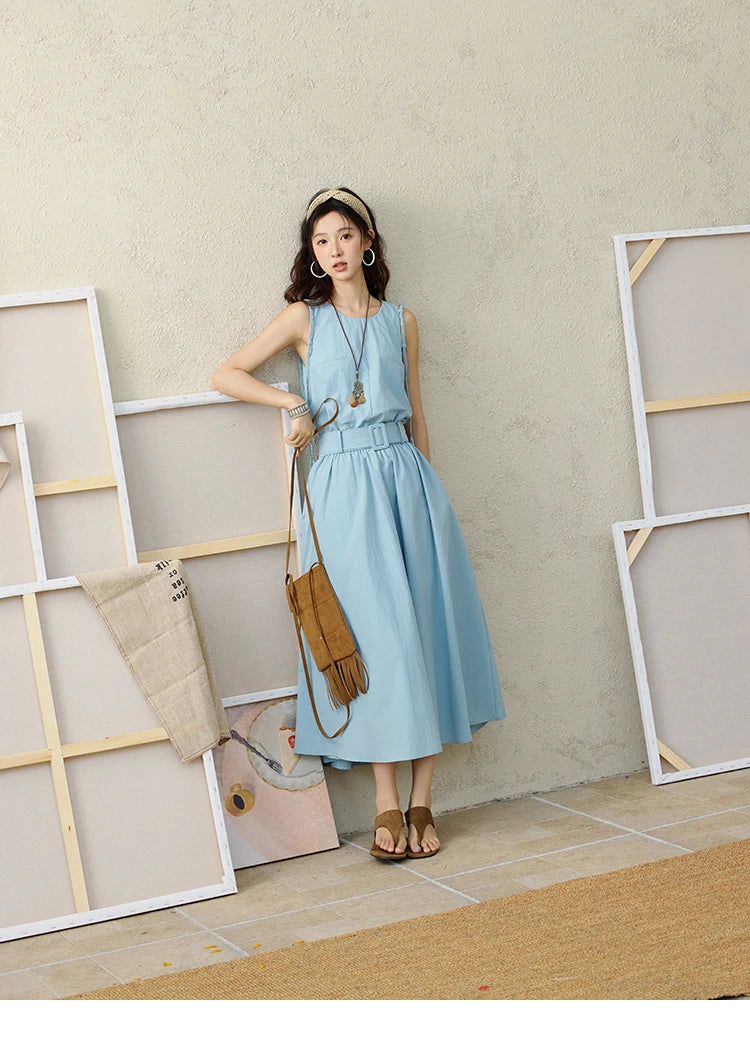 Mishow Hand Woven Fried Dough Twists Waist Belt Dress MXE34L2223