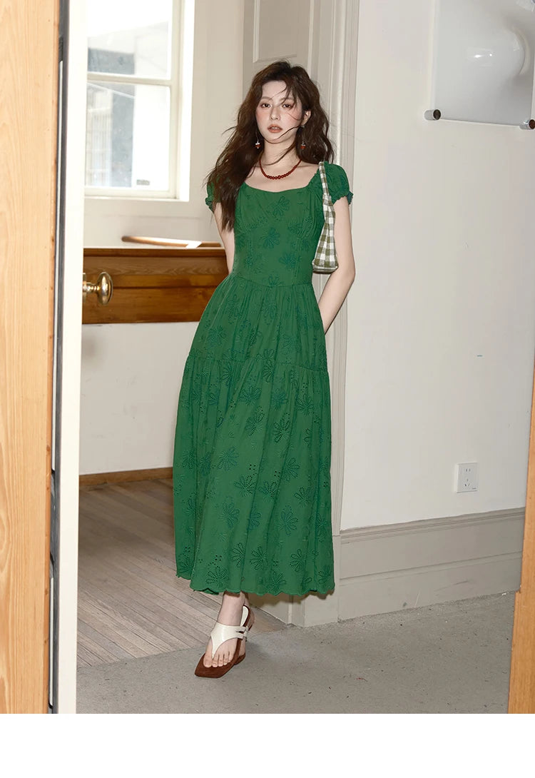 MISHOW French Square Neck Puff Sleeve Dress MXE39L2325