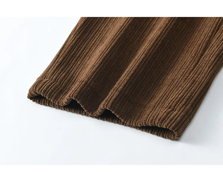 MISHOW Corduroy Pants High Waist Straight Pocket Velvet Inside MXD55K0813