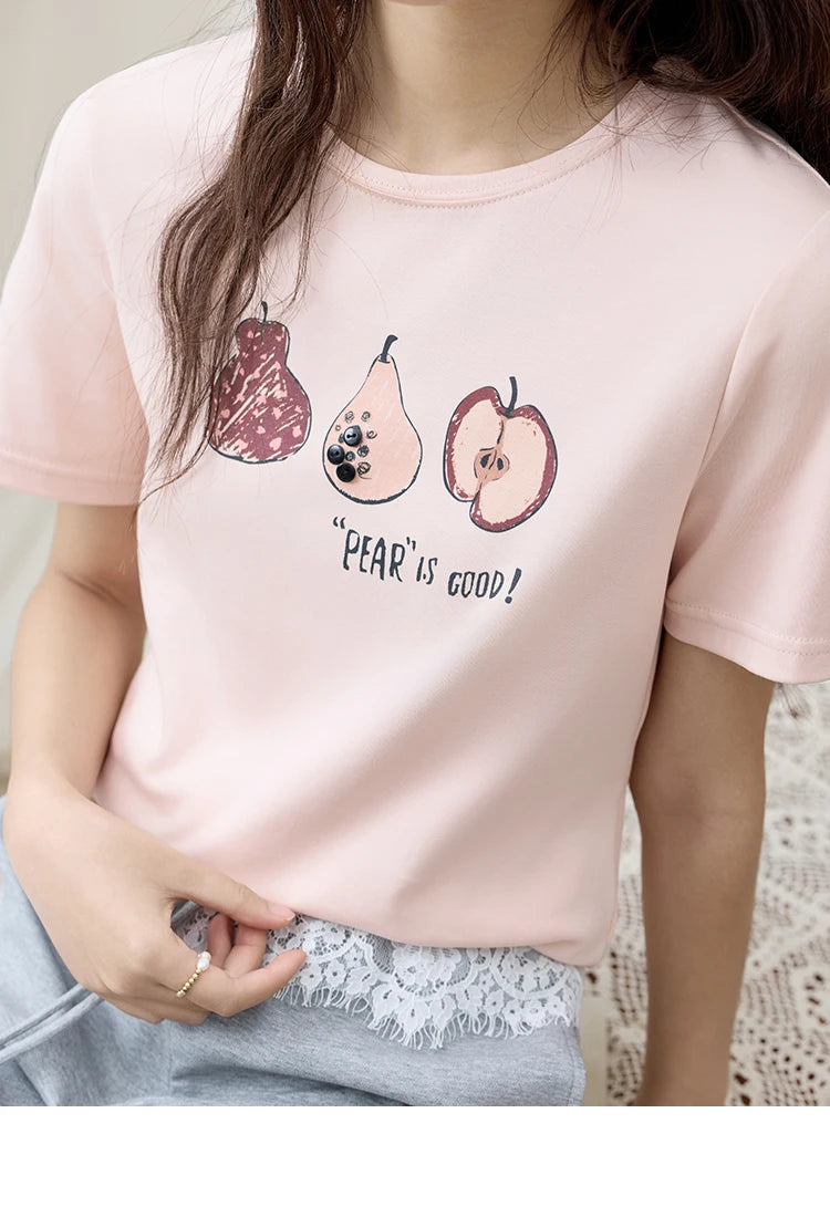 Mishow Cartoon Print Slim Office Tee MXE33T0500