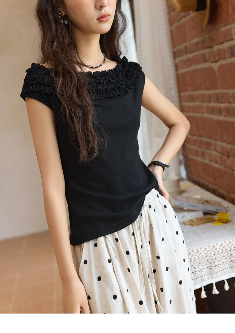 MISHOW French Slash Neck Raglan Wool Tee MXE34T0605