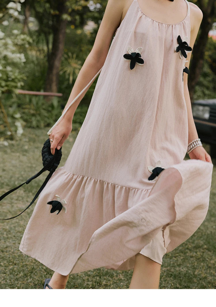 Mishow Flower Pleated High Waist Camisole Dress MXE31L2191