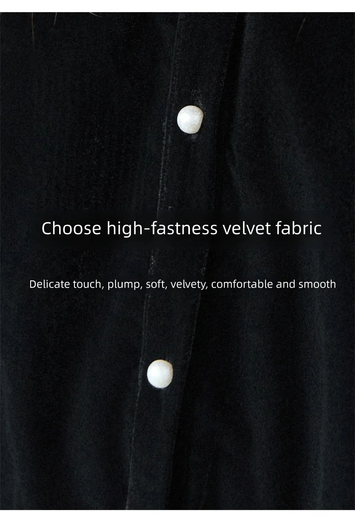 Mishow Black Velvet Lace Pearl Button Puff Sleeve Shirt MXE94X2516