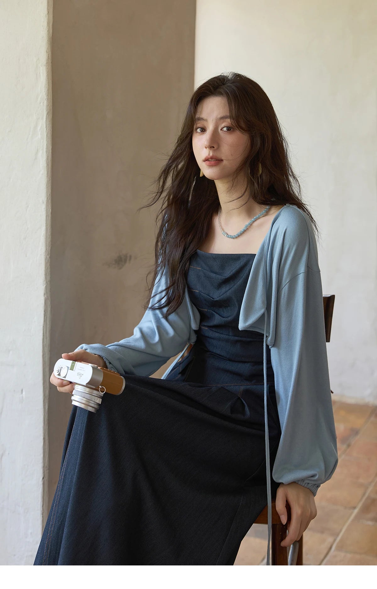 Mishow Imitation Denim Square Collar Camisole Dress (Separately) MXE41T0693