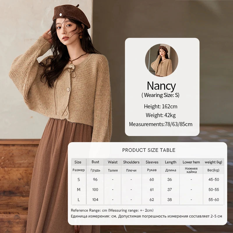 Mishow Vintage Knitted Cardigan & Strap Dress Set MXD36L2059