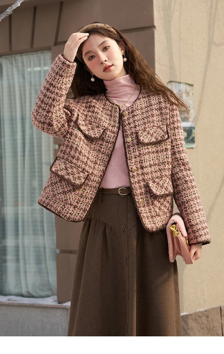 Mishow Luxury Wool Blend Tweed Jacket MXC57Y0021