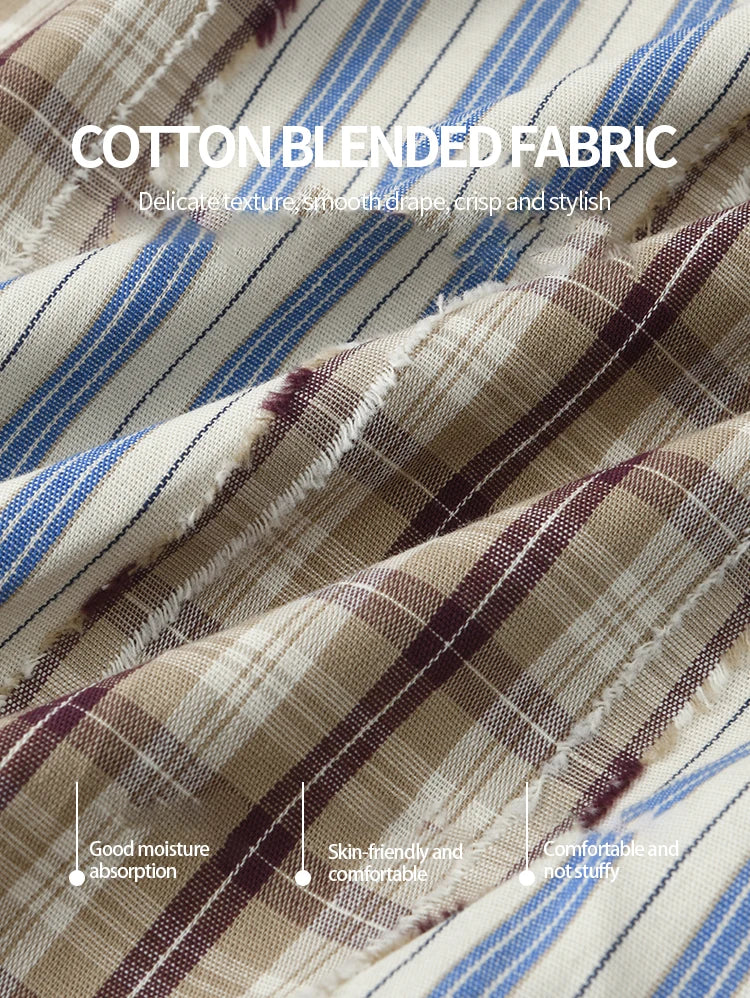 MISHOW Retro Plaid Patchwork Pleats Skirt A-LINE Slim MXE35B0726