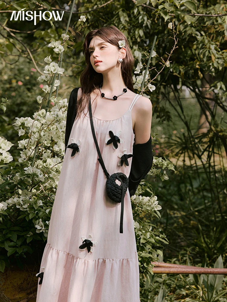 Mishow Flower Pleated High Waist Camisole Dress MXE31L2191