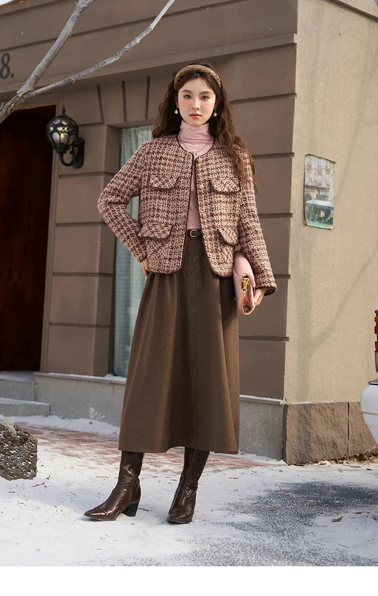 Mishow Luxury Wool Blend Tweed Jacket MXC57Y0021