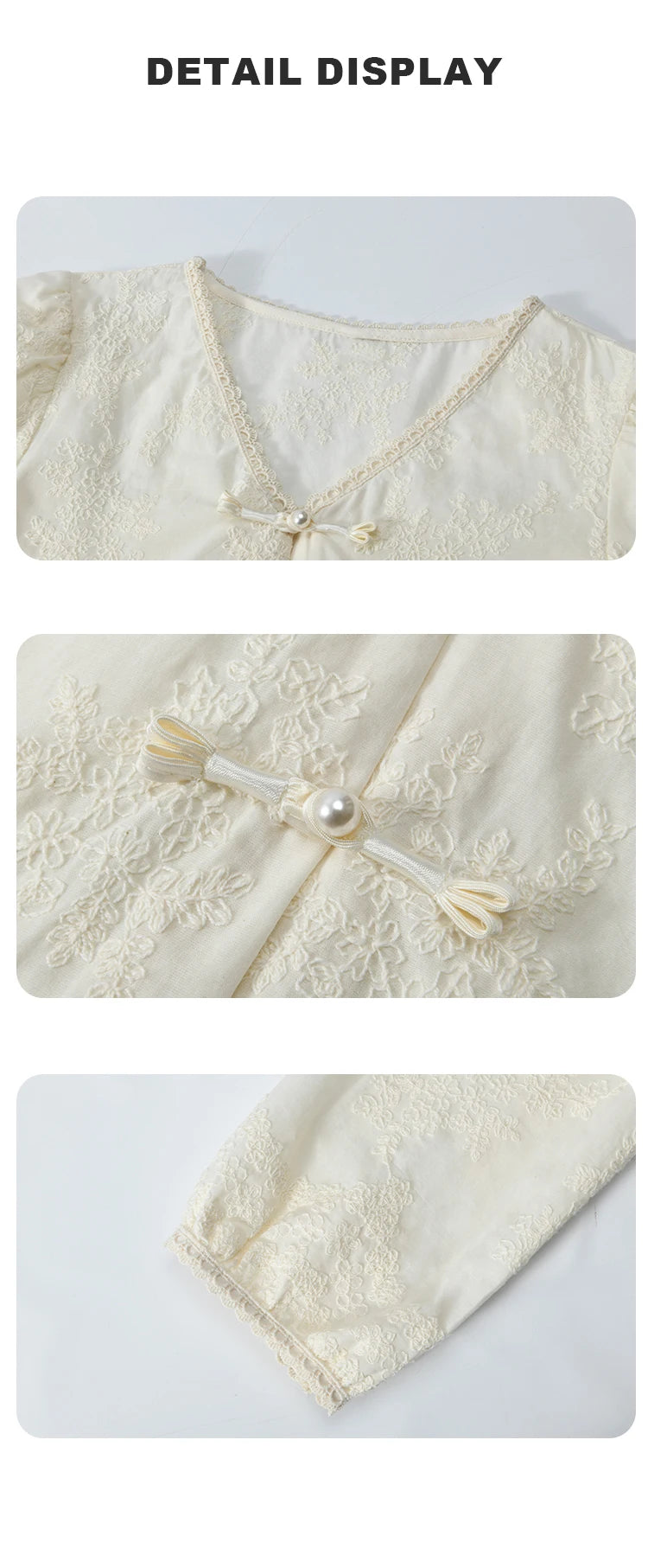 MISHOW Chinese Lace Blouse V-Neck Embroidery MXD14X1433