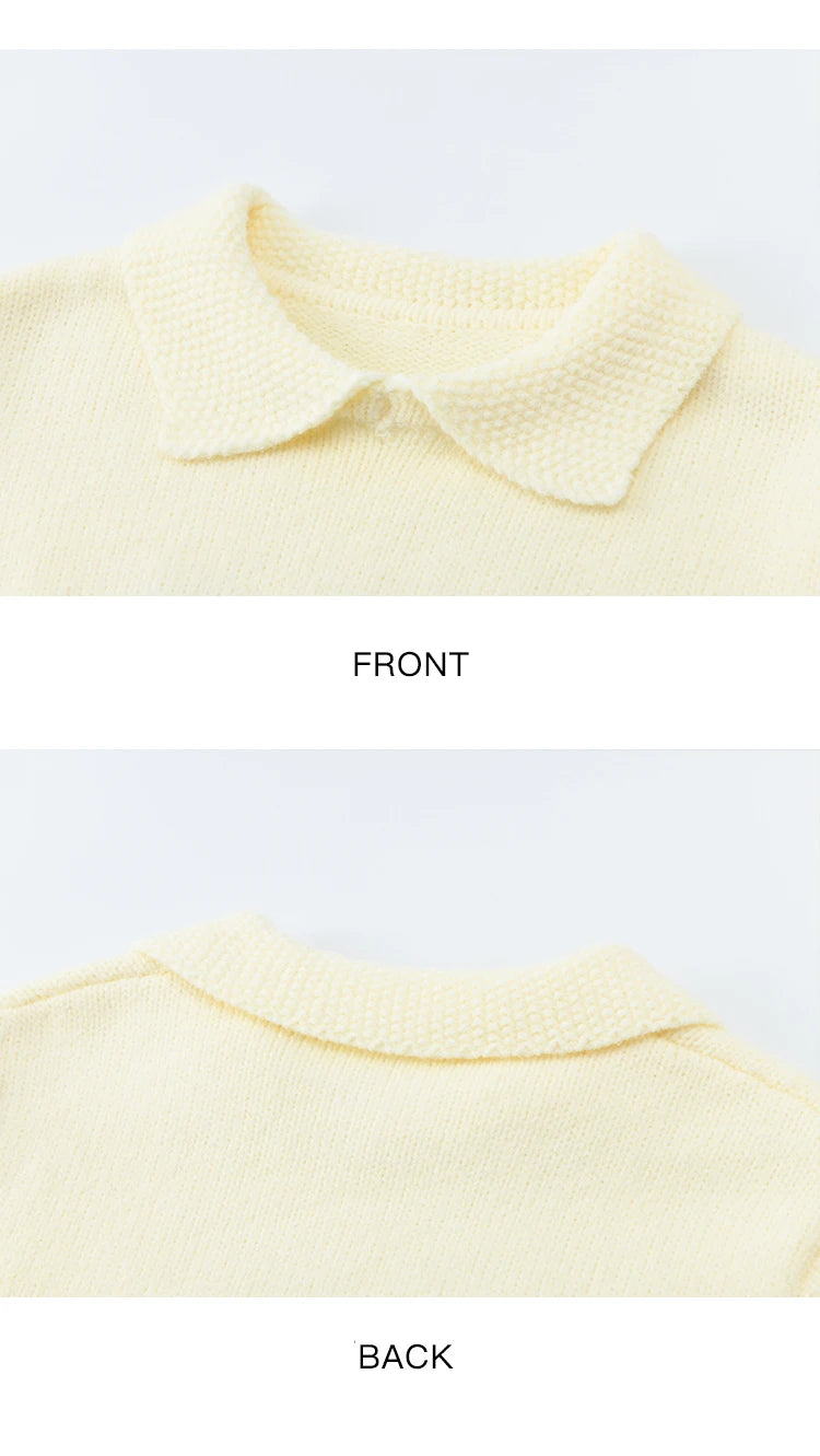 Mishow Beige Sheep Pattern Round Collar Sweater MXE94Z2962
