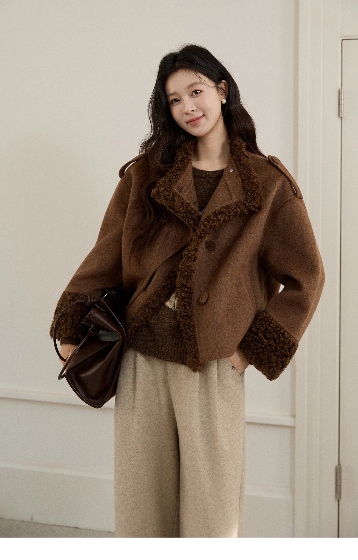 Mishow Brown Cat Pattern Jacquard Pullover MXE94Z2991
