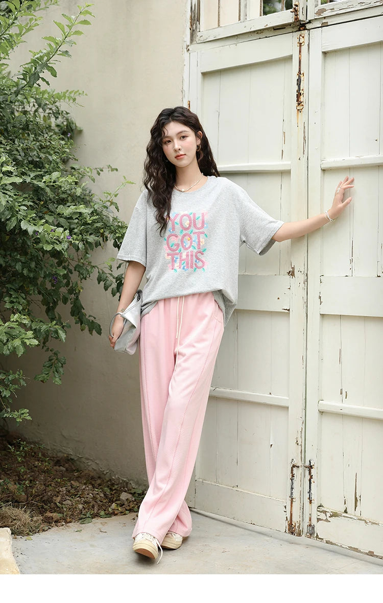 MISHOW Waffle Texture Pants Elastic Waist Drawstring Pocket MXD14K0608