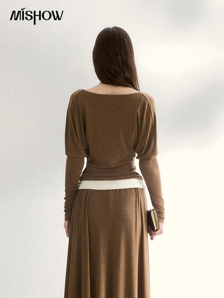Mishow Draped Neck Top & Camisole Two-Piece Set MXF11T1458