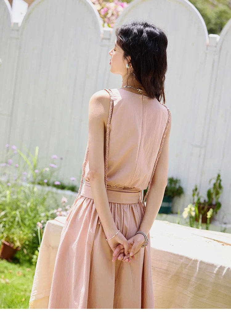 Mishow Hand Woven Fried Dough Twists Waist Belt Dress MXE34L2223