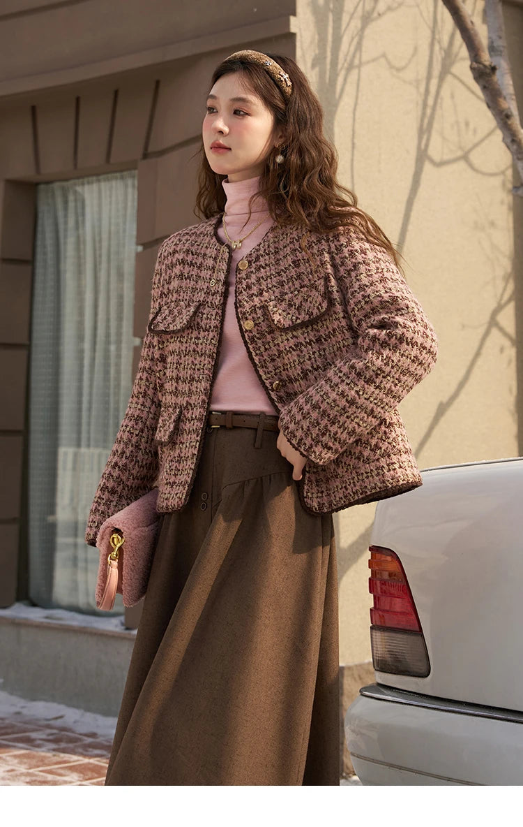 Mishow Luxury Wool Blend Tweed Jacket MXC57Y0021