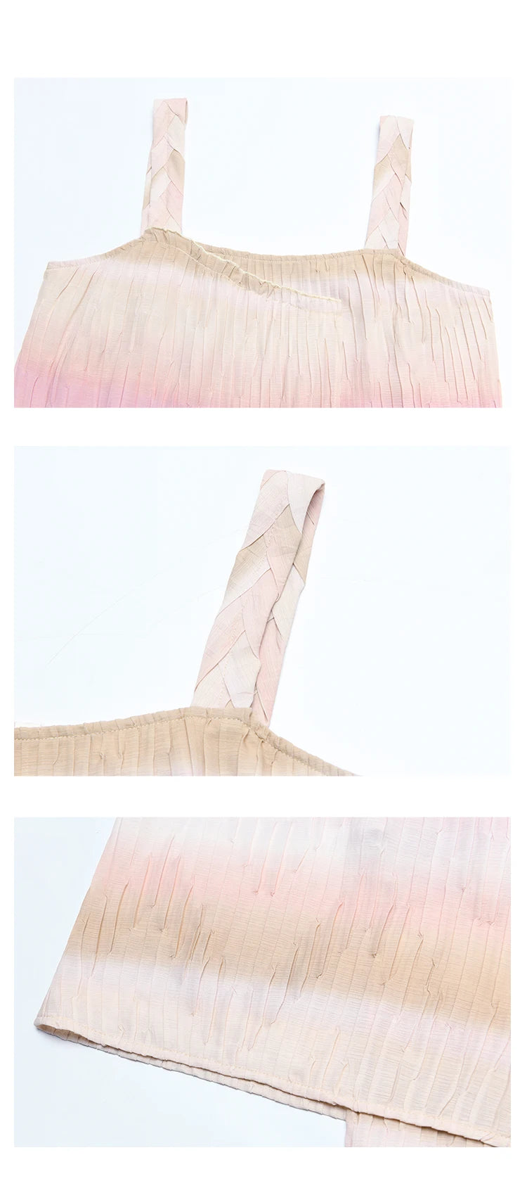 Mishow Pink Striped Sleeveless Irregular Front Dress MXD29L1930