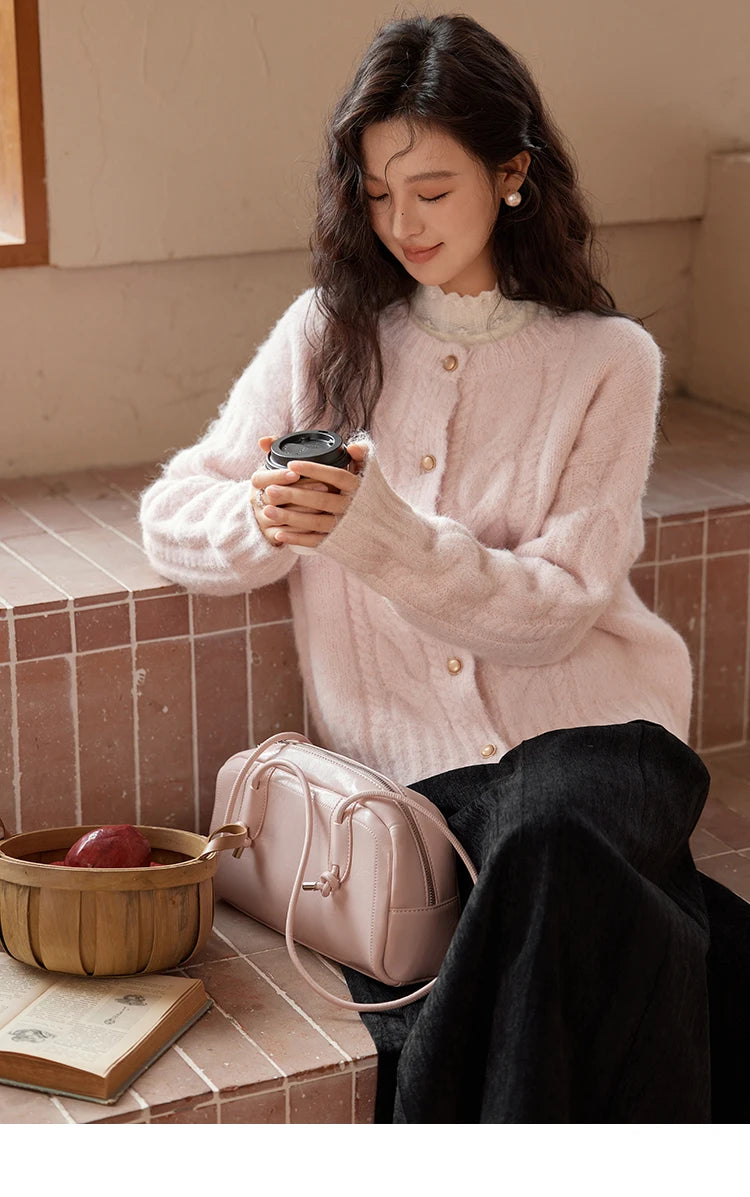 Mishow French Gentle O-Neck Wool Knit Cardigan MXD55Z1030