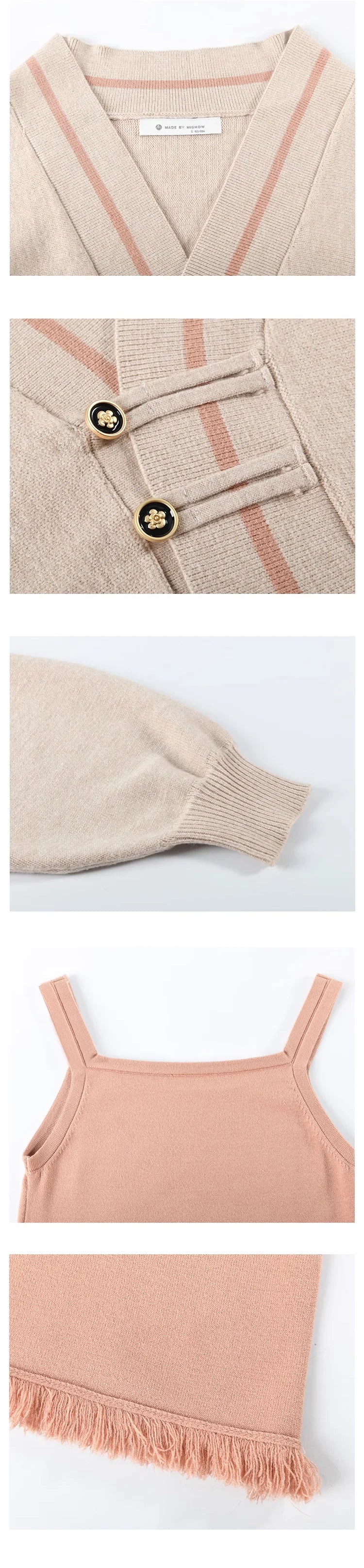 MISHOW Knitted Lantern Sleeve Sweater Dress MXC46L1589