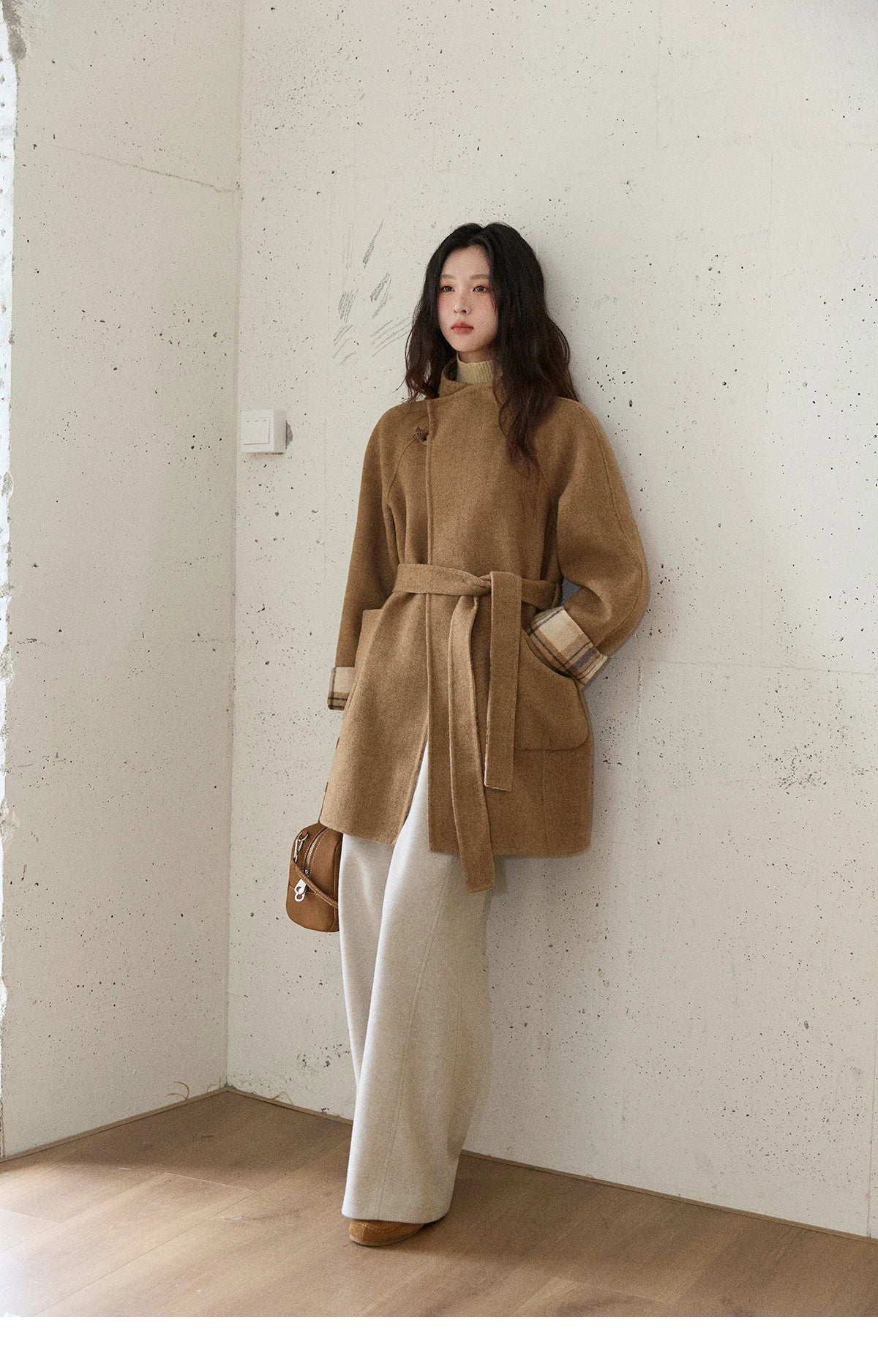 Mishow Plaid Double-Faced Wool Coat MXE89W0898