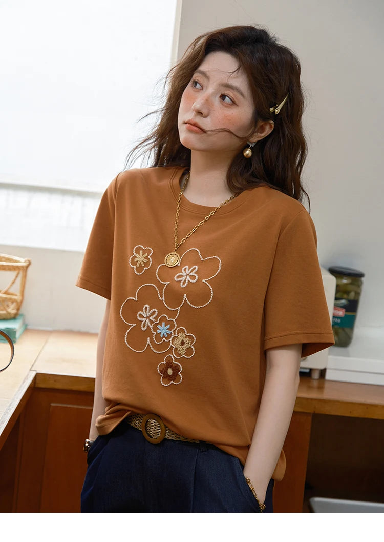 Mishow Floral Print Drop Sleeve Tee MXE36T0576