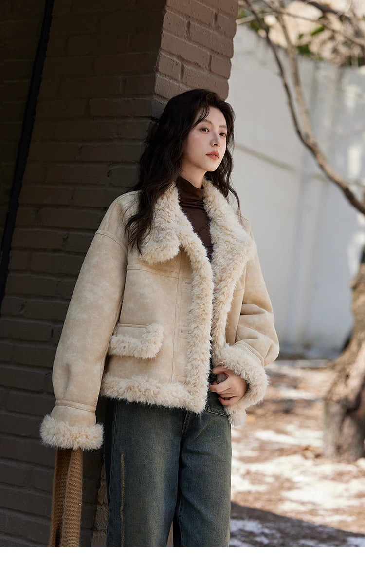 MISHOW Faux Fur Jacket Turn Down Collar Reversible MXD55W0648