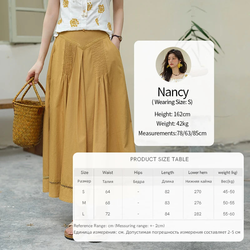 MISHOW High Waist Skirt Pocket Lace Hollow Out A-LINE MXE35B0724