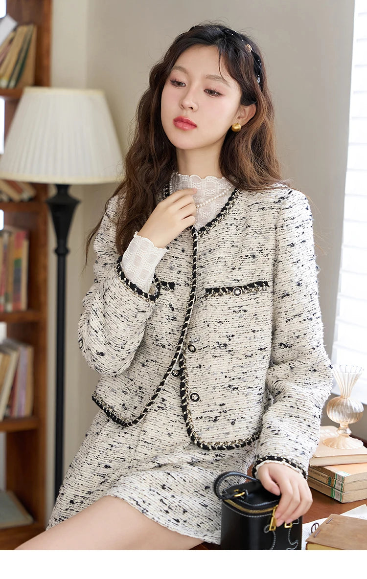 Mishow Cropped Tweed Jacket & Shorts Set MXC41W0029