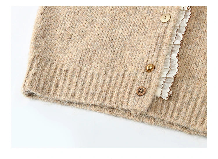 Mishow Spliced Lace Button Cardigan MXD58Z0998