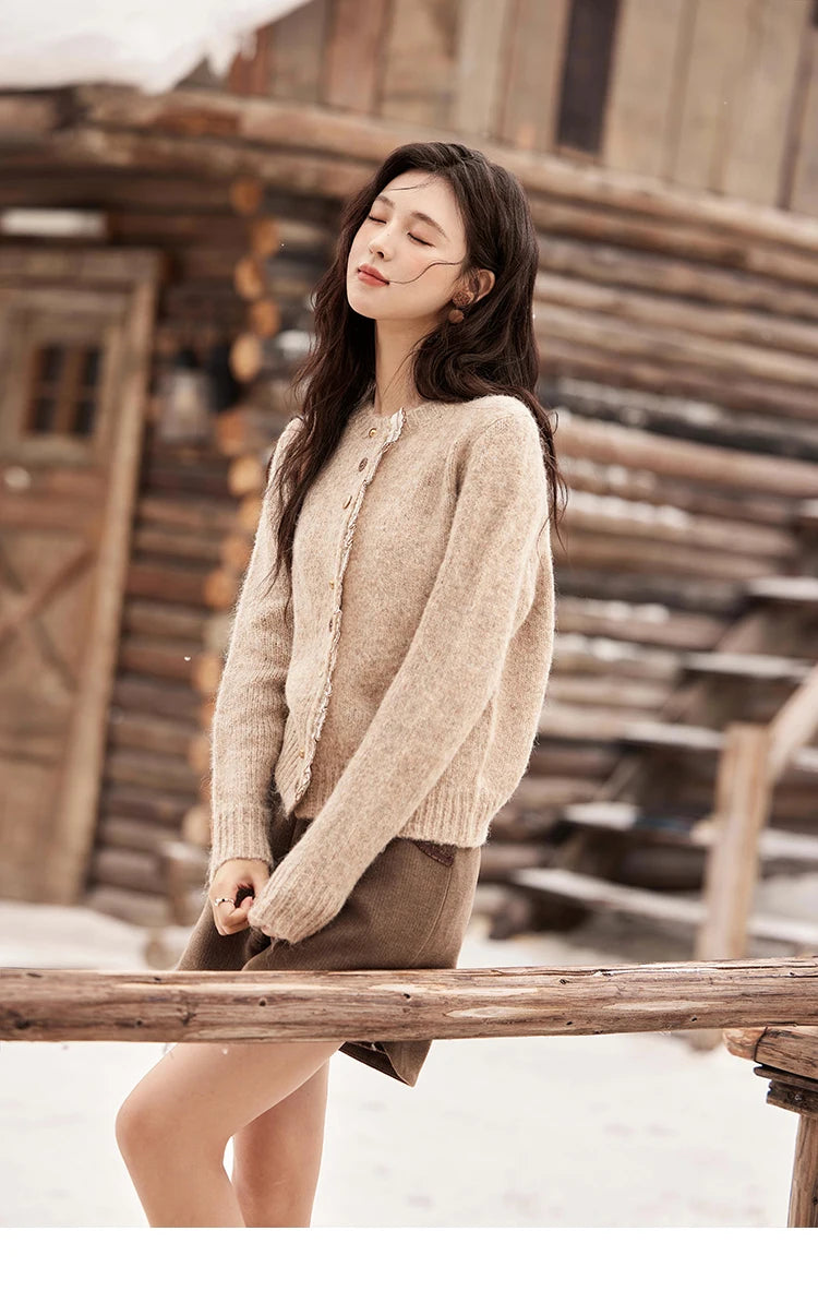 Mishow Spliced Lace Button Cardigan MXD58Z0998