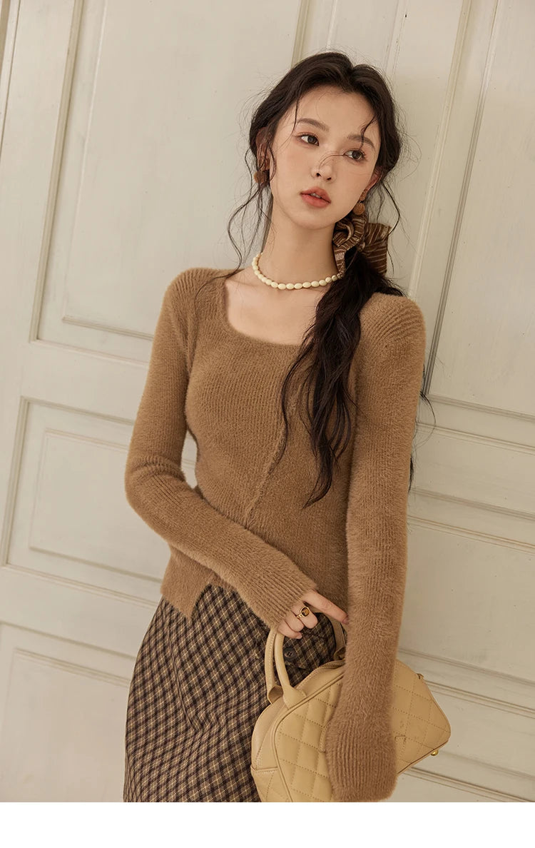 Mishow Lamb Wool Ox Horn Button Short Jacket MXD36W0504