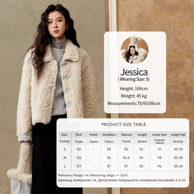 Mishow Suede Plush Lamb Wool Spliced Jacket MXD59W0753
