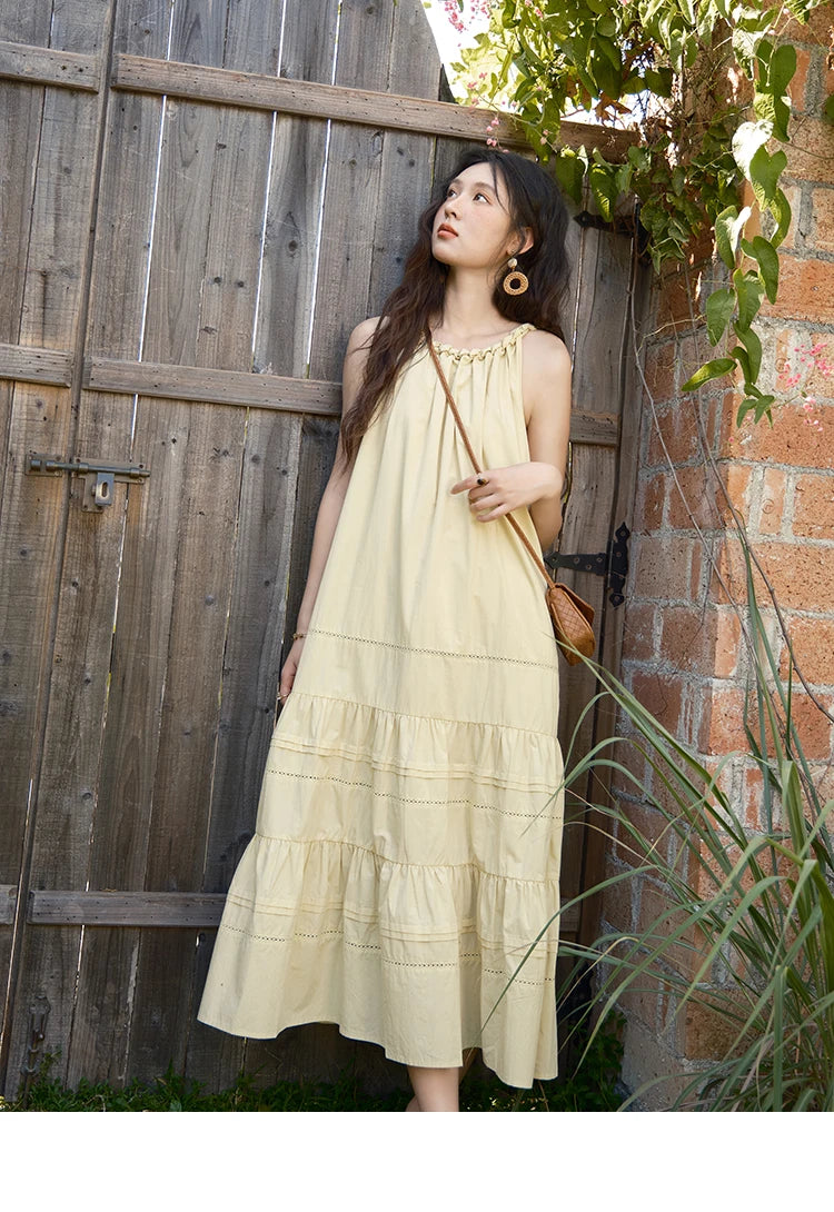 Mishow Twists Neck Strap Hollow Lace-Up Dress MXE39L2383
