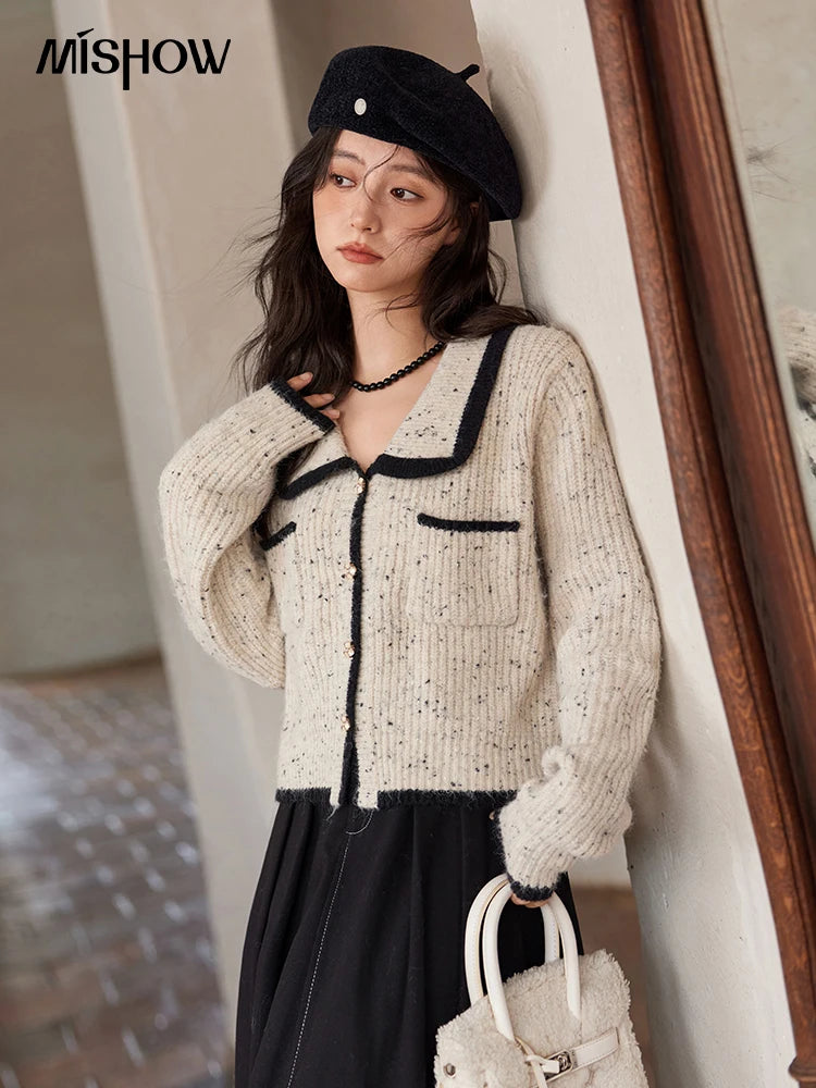 Mishow Color Clash Pocket Cardigan MXD55Z1054dy MXD55Z1054