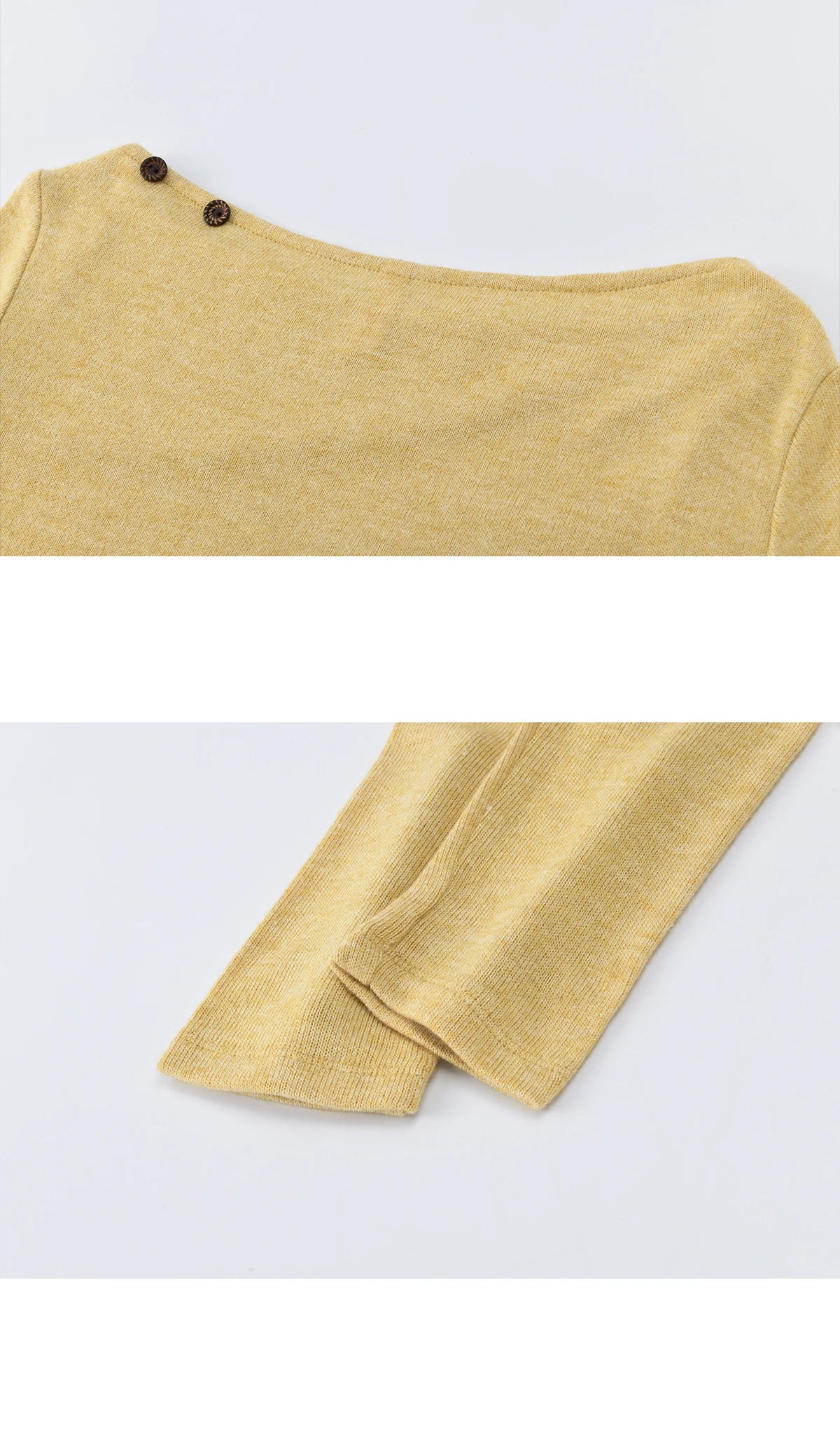 Mishow Yellow Brown Contrast Oblique Collar Knit Top MXF11Z2911