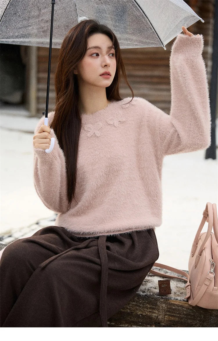 Mishow Elegant Handmade Crochet Bowknot Sweater MXE87Z2679