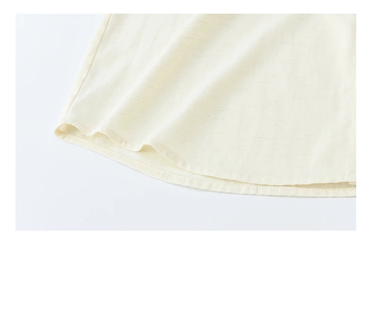MISHOW Lapel Collar Shirt with Belted Waist Soft Beige MXF13C2452