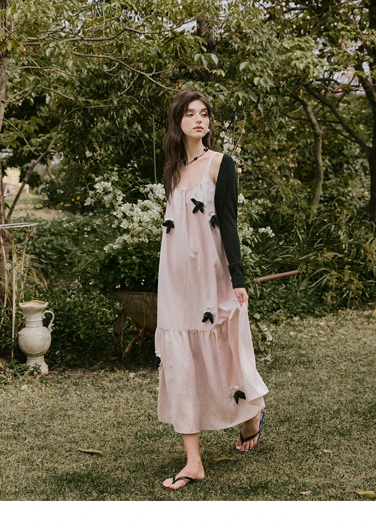 Mishow Flower Pleated High Waist Camisole Dress MXE31L2191