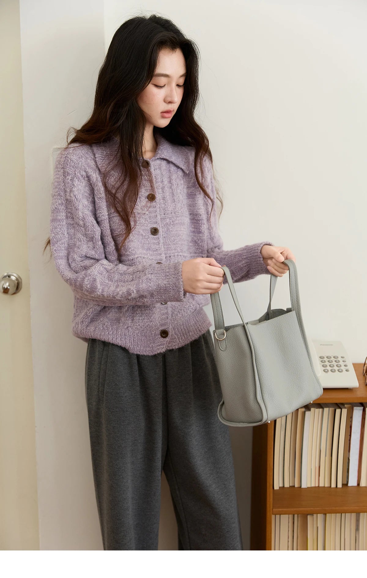 Mishow Simple Turn-Down Collar Knit Cardigan MXE48Z2611