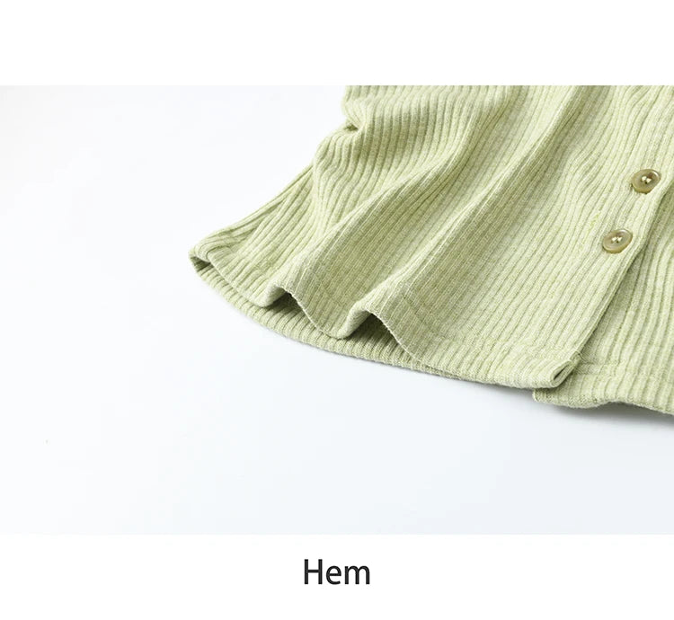 Mishow Green Plaid Lotus Leaf Sleeve Tee MXE14Z1152