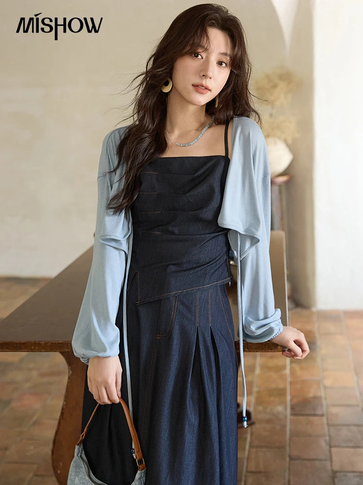 Mishow Imitation Denim Square Collar Camisole Dress (Separately) MXE41T0693