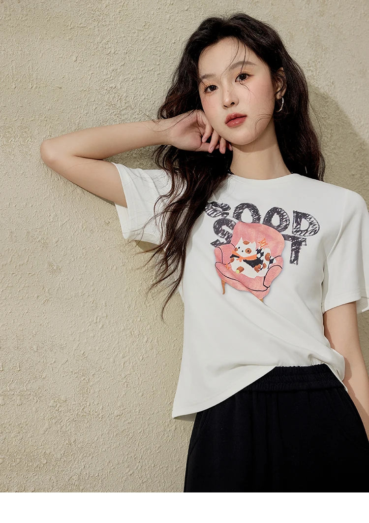 MISHOW Printed Round Neck Soft Cotton Tee MXE13T0461