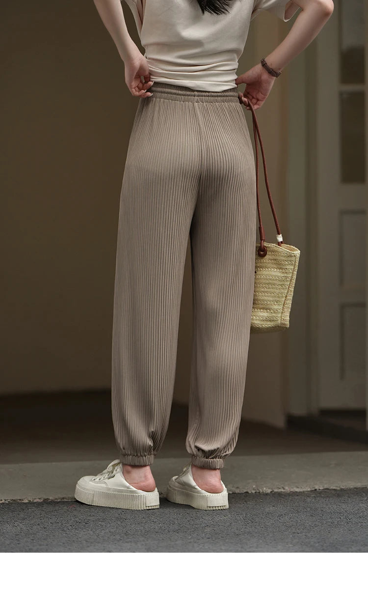 MISHOW High Waist Slim Straight Pants Elastic Ankle-Length MXC33K0069
